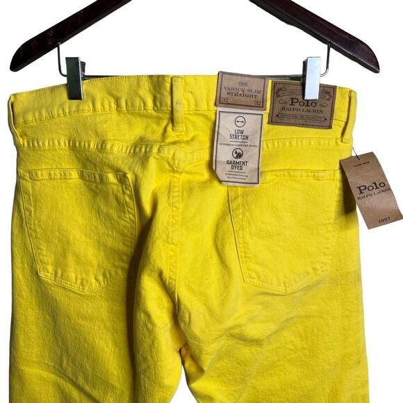 NWT Polo Ralph Lauren Yellow Varick Slim Jeans 32X32 - Picture 5 of 7